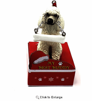 My Best Buddy White Poodle Christmas Ornament