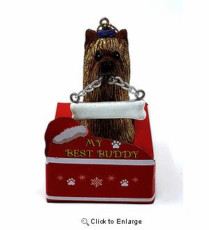My Best Buddy Yorkie Christmas Ornament