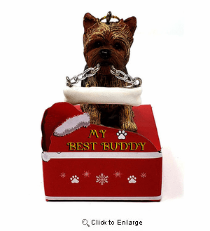My Best Buddy Yorkshire Terrier Puppy Cut Christmas Ornament
