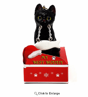 My Best Friend Black Cat Christmas Ornament