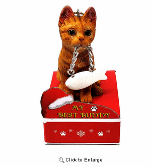 My Best Friend Orange Tabby Cat Christmas Ornament