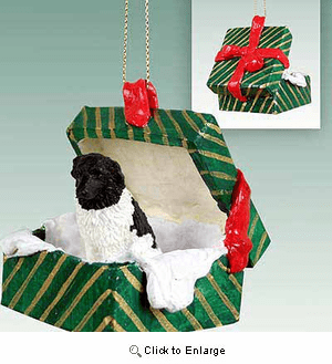 Newfoundland Gift Box Christmas Ornament Landseer