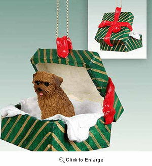 Norfolk Terrier Gift Box Christmas Ornament