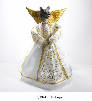 Norwegian Elkhound Angel Christmas Tree Topper