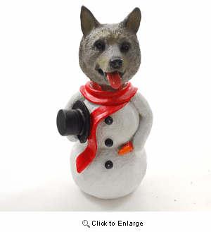 Norwegian Elkhound Snowman Christmas Decoration