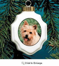 Norwich Terrier Christmas Ornament Porcelain