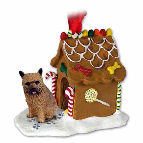 Norwich Terrier Gingerbread House Christmas Ornament