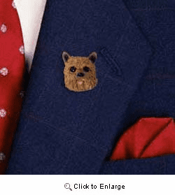 Norwich Terrier Pin Hand Painted Resin