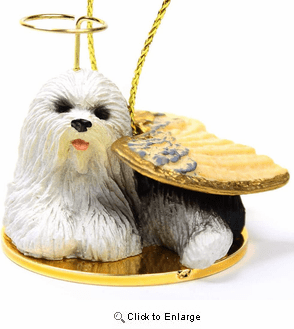 Old English Sheepdog Christmas Ornament Angel