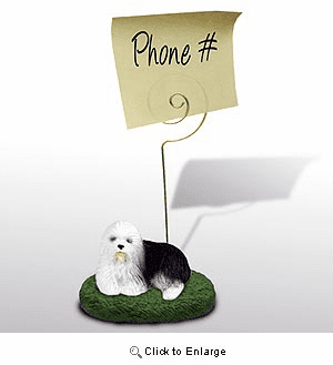 Old English Sheepdog Note Holder