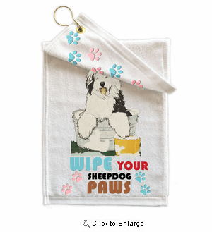 Old English Sheepdog Paw Wipe Towel
