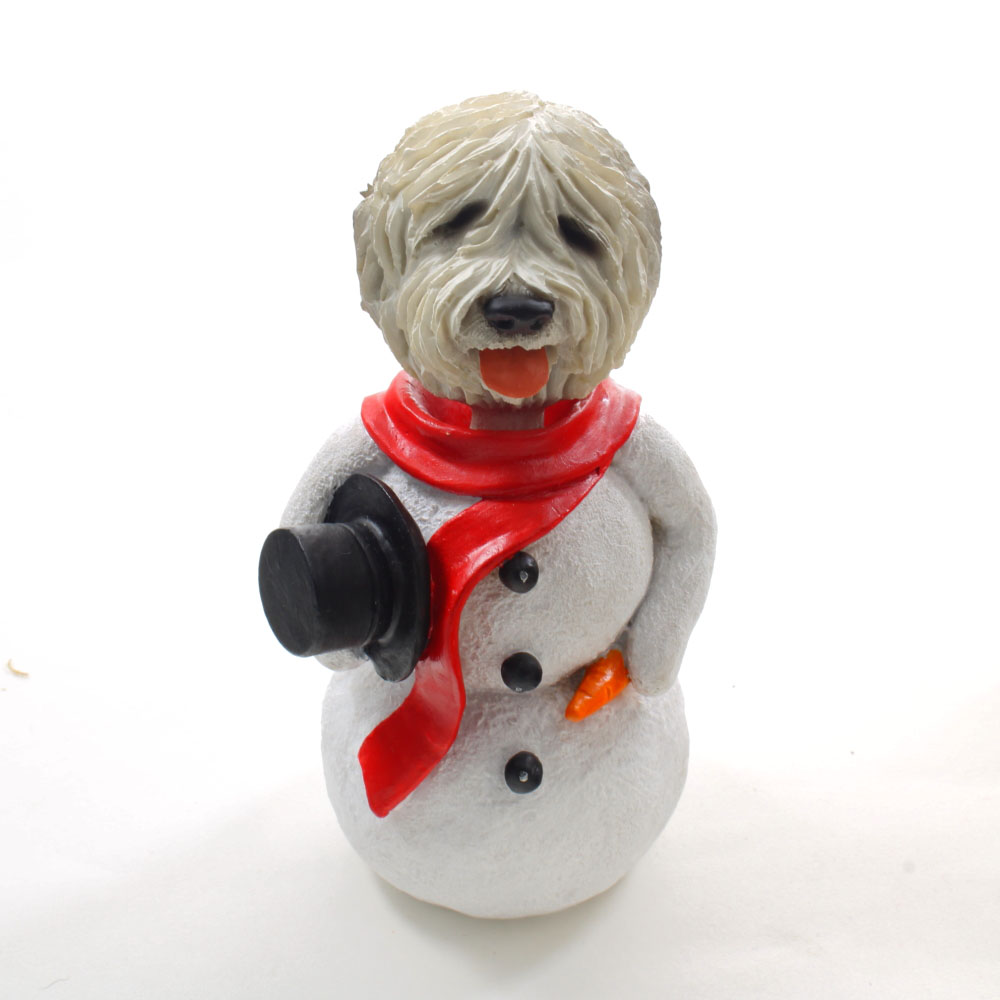 Old English Sheepdog Snowman Christmas Decoration