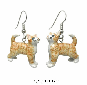 Orange Tabby Cat Earrings True to Life