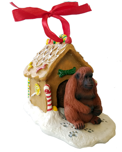 Orangutan Gingerbread House Christmas Ornament