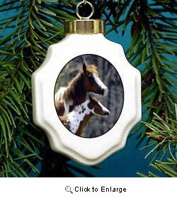 Paint Horse Christmas Ornament Porcelain