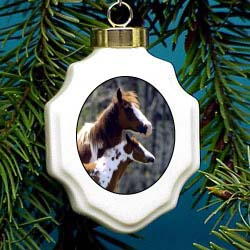 Paint Horse Christmas Ornament Porcelain