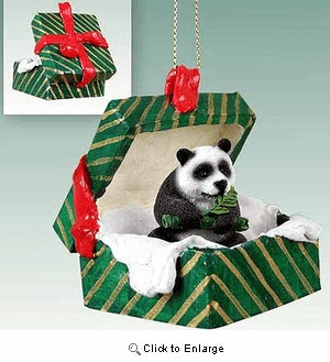 Panda Bear Gift Box Christmas Ornament