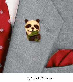 Panda Bear Pin Hand Painted Resin