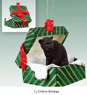 Panther Gift Box Christmas Ornament