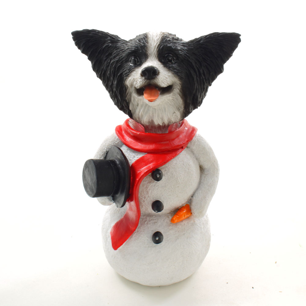 Papillon Black-White Snowman Christmas Decoration