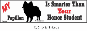 Papillon Bumper Sticker Honor Student