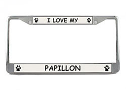 Papillon License Plate Frame