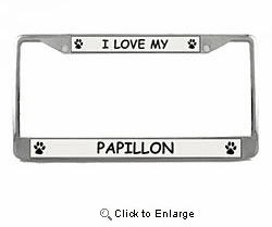 Papillon License Plate Frame