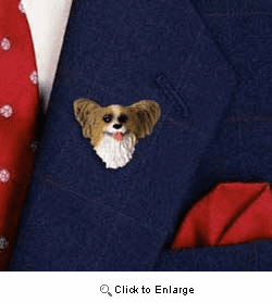 Papillon Pin Hand Painted Resin