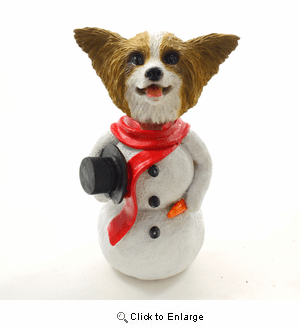 Papillon Snowman Christmas Decoration