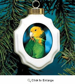 Parrot Christmas Ornament Porcelain