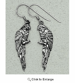 Parrot Earrings Sterling Silver