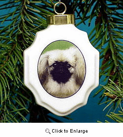 Pekingese Christmas Ornament Porcelain