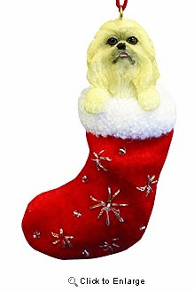 Pekingese Christmas Stocking Ornament