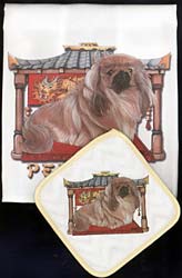 Pekingese Dish Towel & Potholder