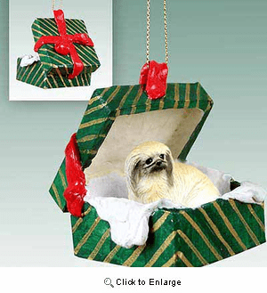 Pekingese Gift Box Christmas Ornament