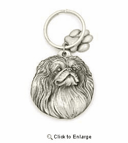 Pekingese Keychain Pewter