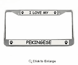 Pekingese License Plate Frame