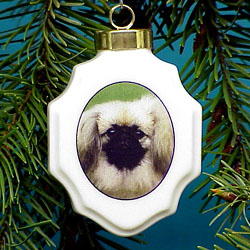 Pekingese Christmas Ornament Porcelain