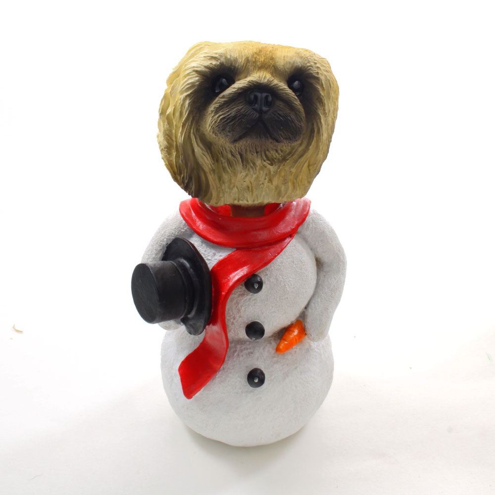 Pekingese Snowman Christmas Decoration