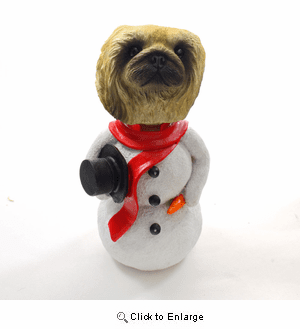 Pekingese Snowman Christmas Decoration