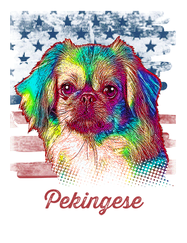 Pekingese T Shirt American Flag
