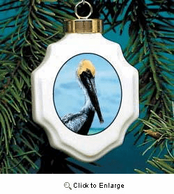 Pelican Christmas Ornament Porcelain