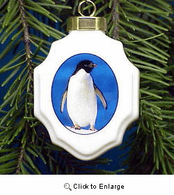 Penguin Christmas Ornament Porcelain