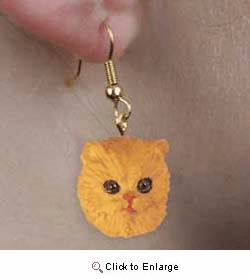 Persian Cat Authentic Earrings