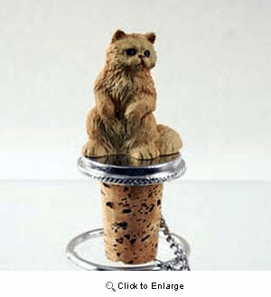 Persian Cat Bottle Stopper (Red)