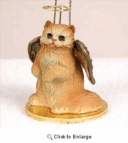 Persian Cat Christmas Ornament Angel (Red)