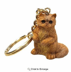 Persian Cat Keychain Red