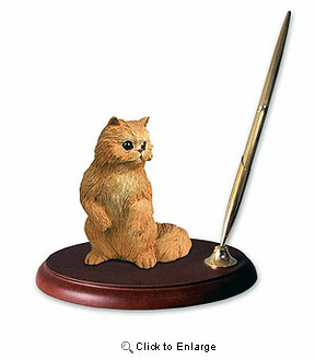 Persian Cat Pen Holder (Red)