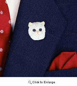 Persian Cat Pin Hand Painted Resin