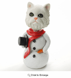 Persian Cat White Snowman Christmas Decoration